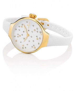 Orologio NOUVEAU CHÉRIE SLIDING STAR GOLD BIANCO Hoops Donna Hoops