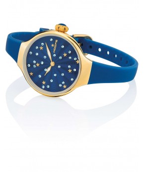 Orologio NOUVEAU CHÉRIE SLIDING STAR GOLD BLU Hoops Donna Hoops